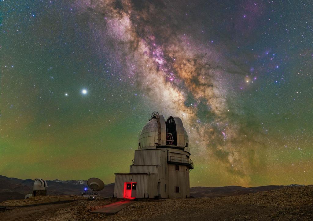 Indian Astronomical Observatory under the Milky Way in Hanle, Ladakh